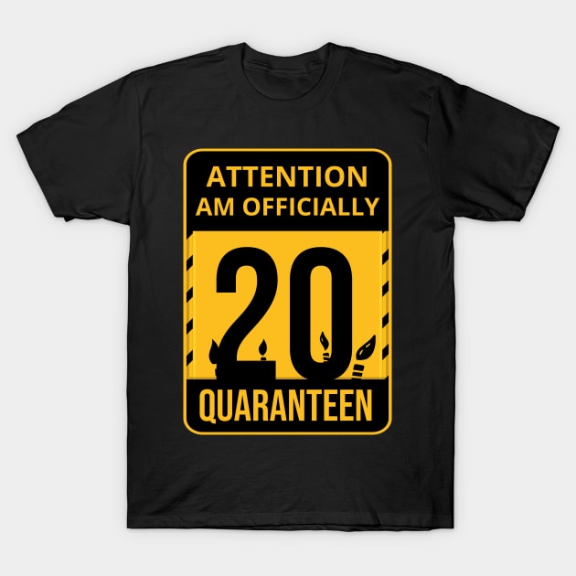 20th Birthday Officially a quarantined adult 20 Years Old T-Shirt by heidiki.png